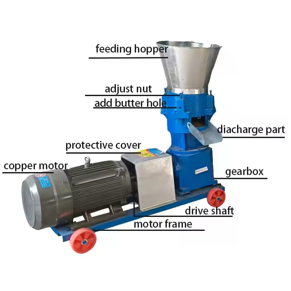 Pellet Machinery, Crusher, Mixer, Cooler, Packing Machine300-1000kg/h Feed Production Line