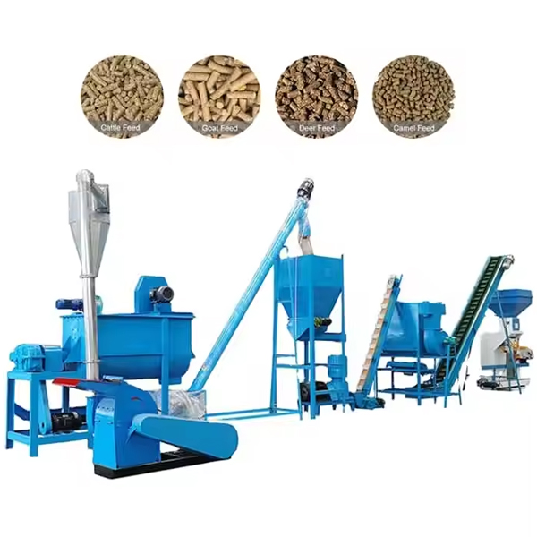 Pellet Machinery, Crusher, Mixer, Cooler, Packing Machine300-1000kg/h Feed Production Line