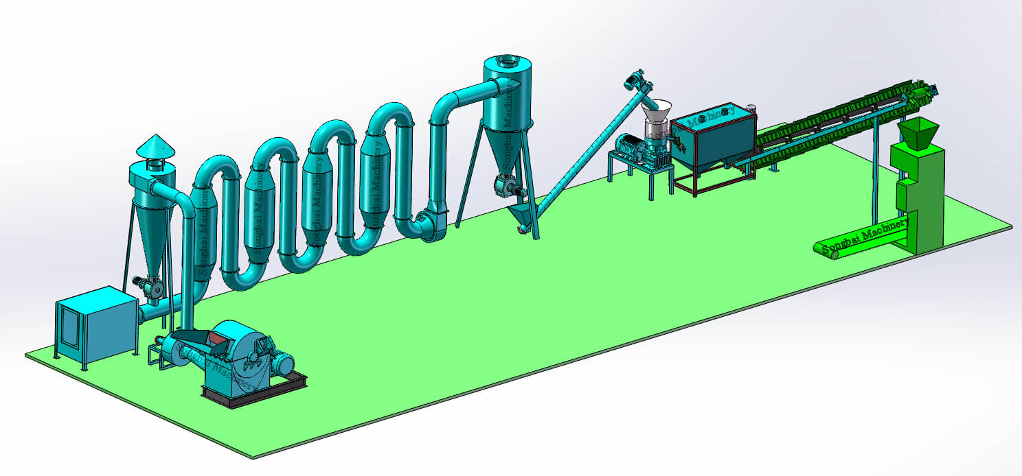 airflow dryer wood pellet prodcution line